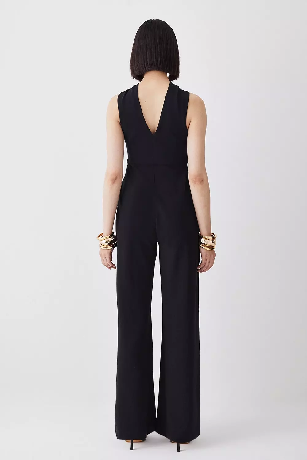 Halter Neck Jersey Wide Leg Jumpsuit