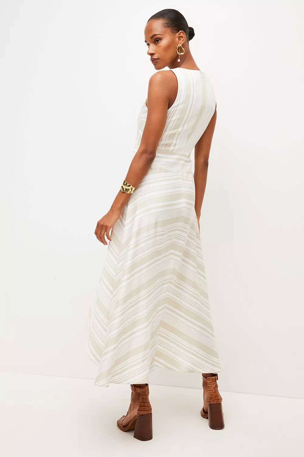 Karen millen graphic stripe hotsell midi dress