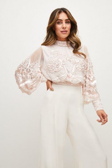 Lydia Millen Sequin & Embroidered Blouse