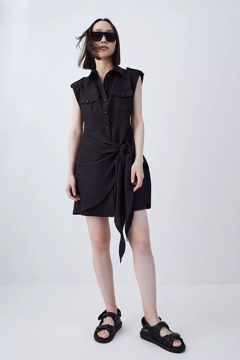 Karen millen 2024 black utility dress