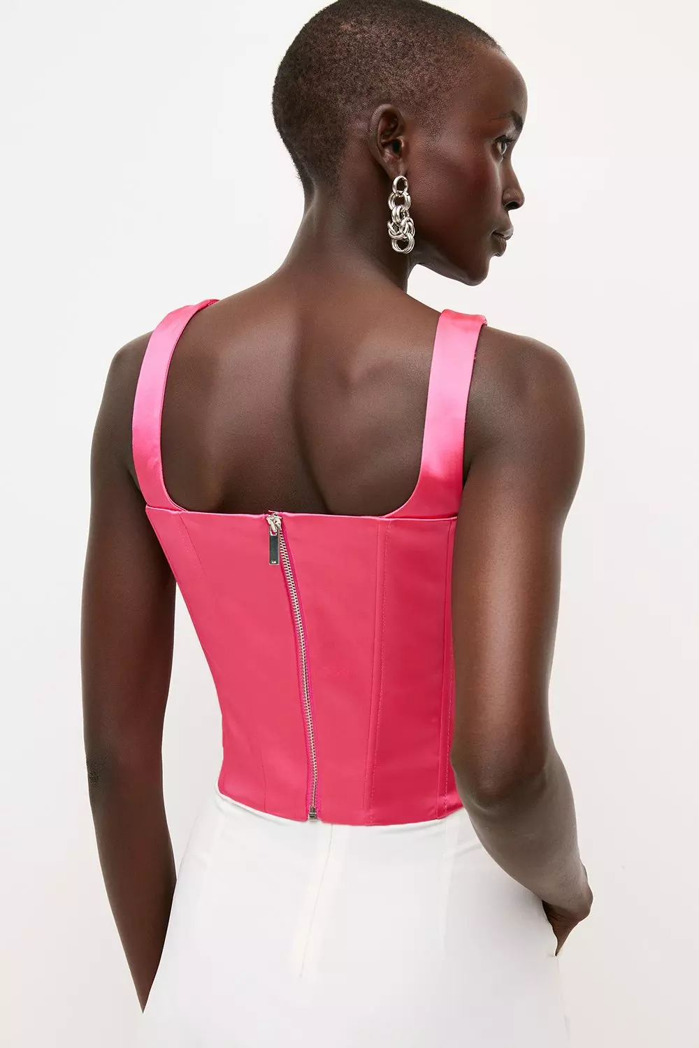 Teyana Pink Satin Corset Top – Miss Circle