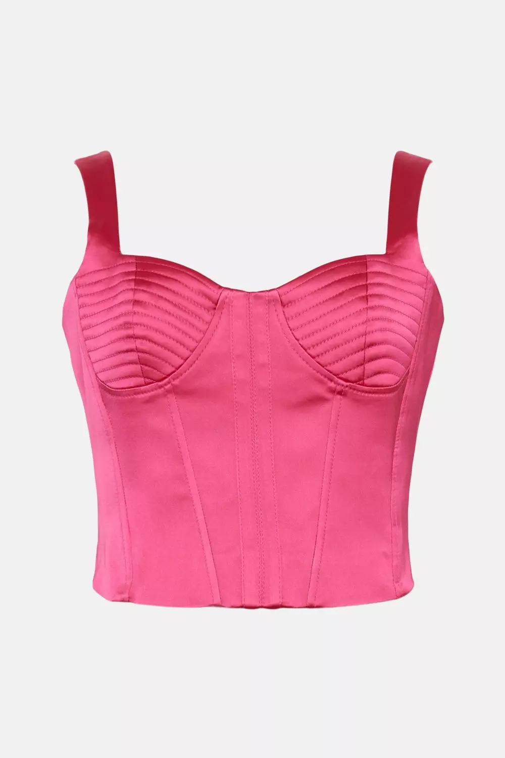 Italian Structured Satin Bustier Corset Top