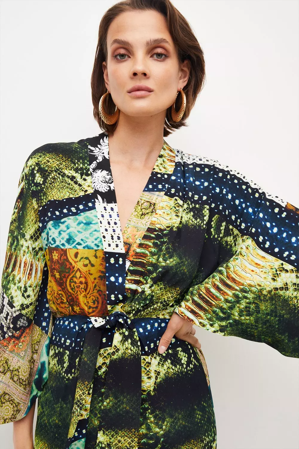 Snake print sale kimono dress