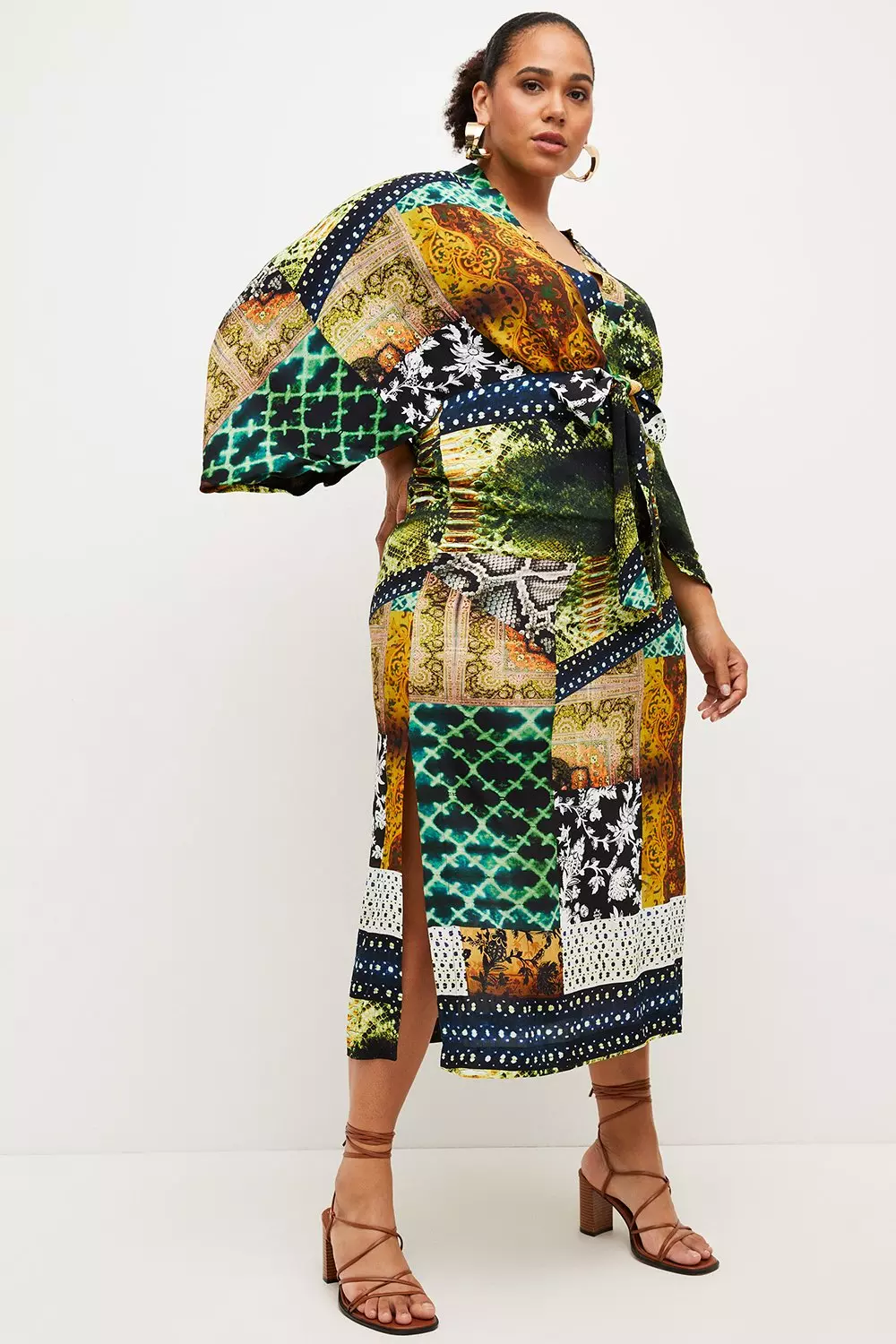Dårlig faktor resterende argument Plus Size Viscose Crepe Snake Kimono Maxi Dress | Karen Millen