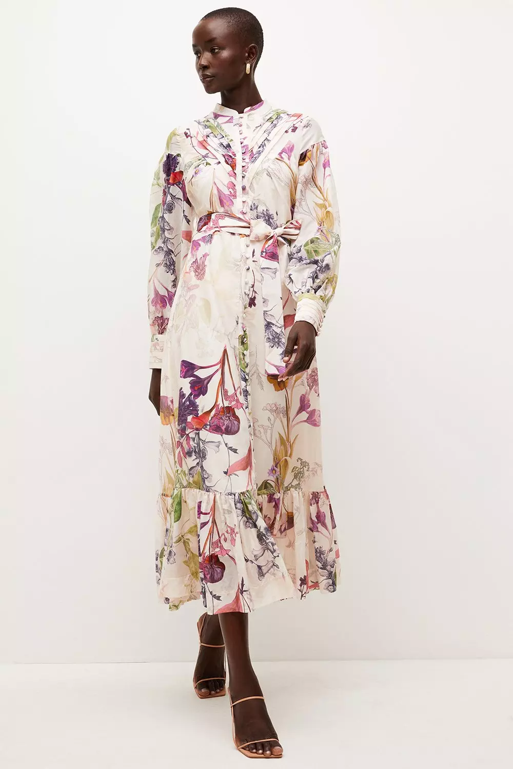 Lydia Millen Silk Cotton Botanical Maxi Dress