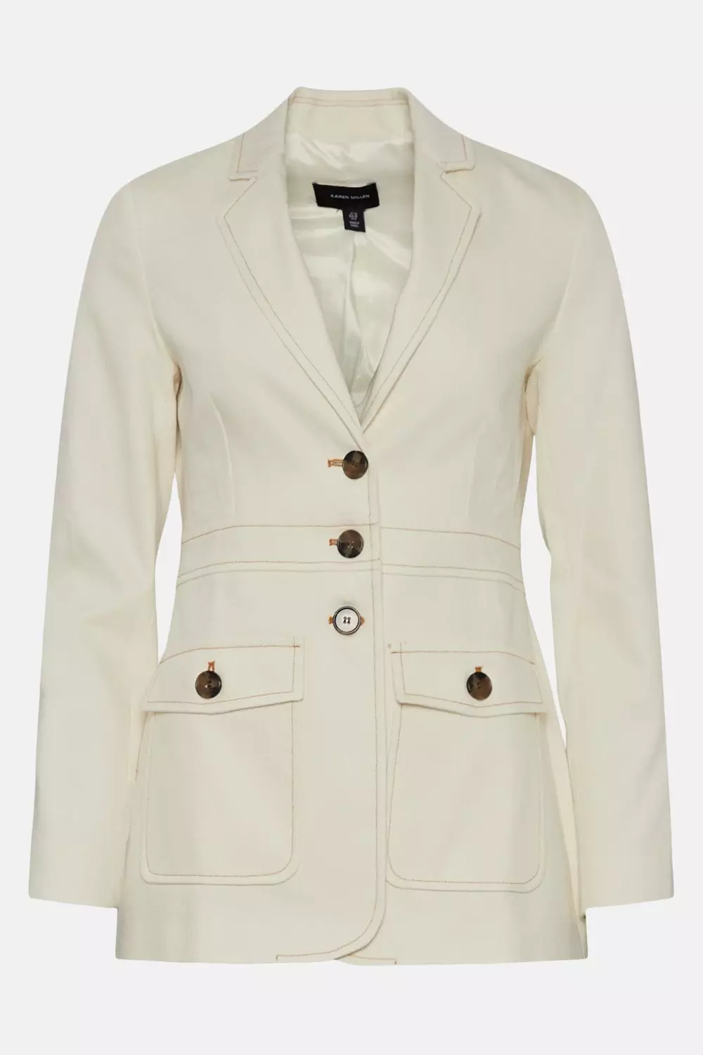 Cream belted clearance longline blazer