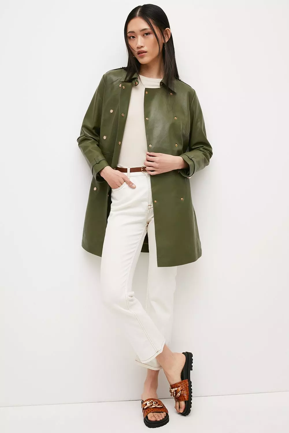 Belted hot sale spring jacket