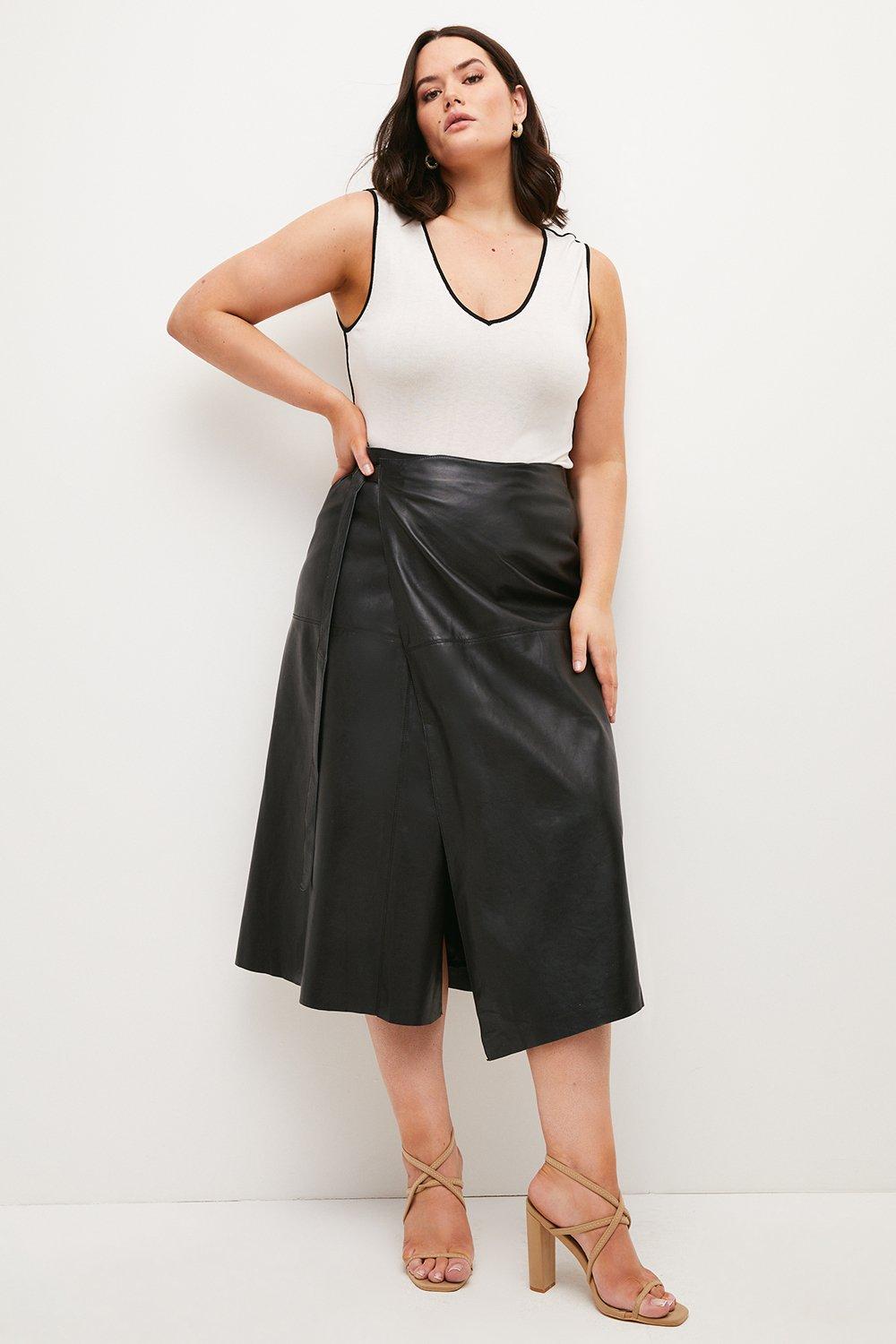 Plus Size Leather | Plus Size Leather Skirts | Karen Millen