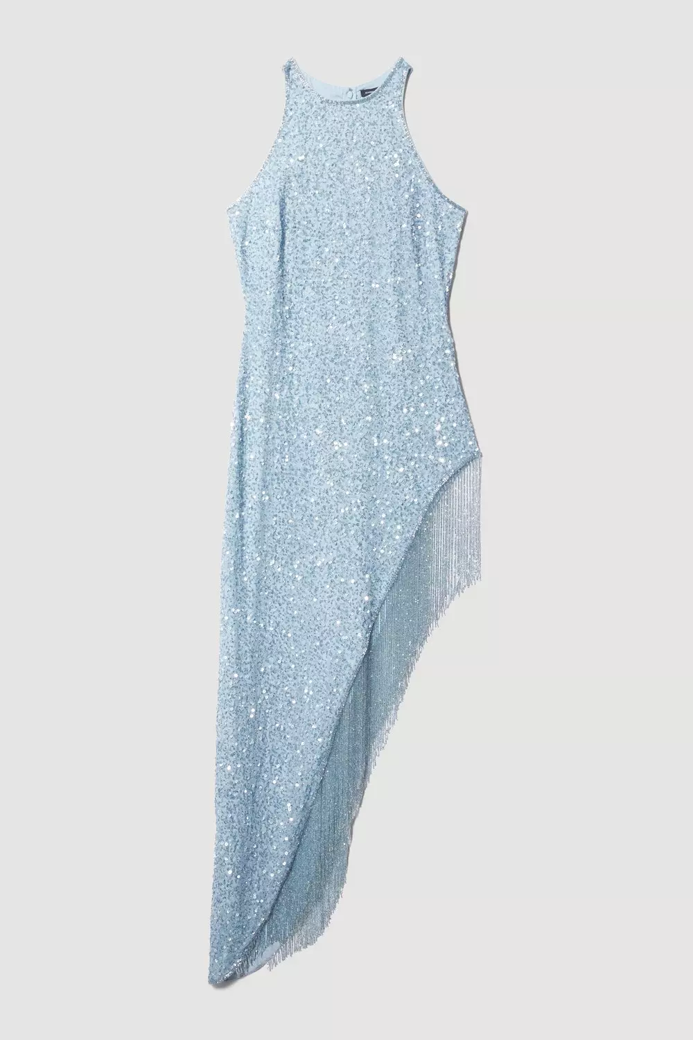 Trendsi Sequin Asymmetrical Fringe Hem One-Shoulder Dress - Online Exclusive! Royal Blue / S