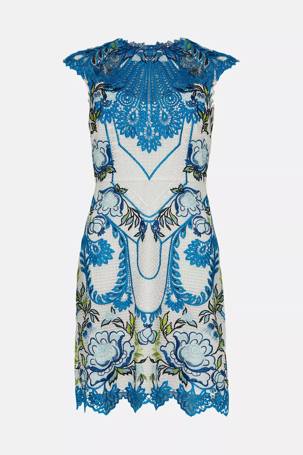 Karen millen blue hotsell lace embroidered dress