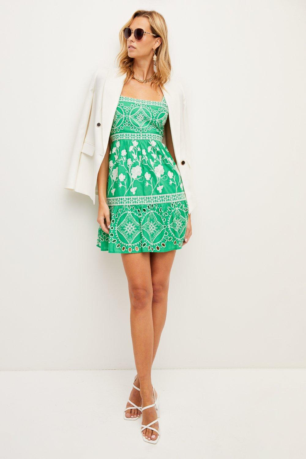 Karen millen store tiger embroidered dress