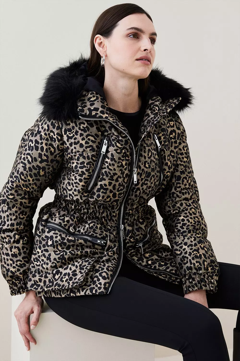 Animal print hot sale puffer coat