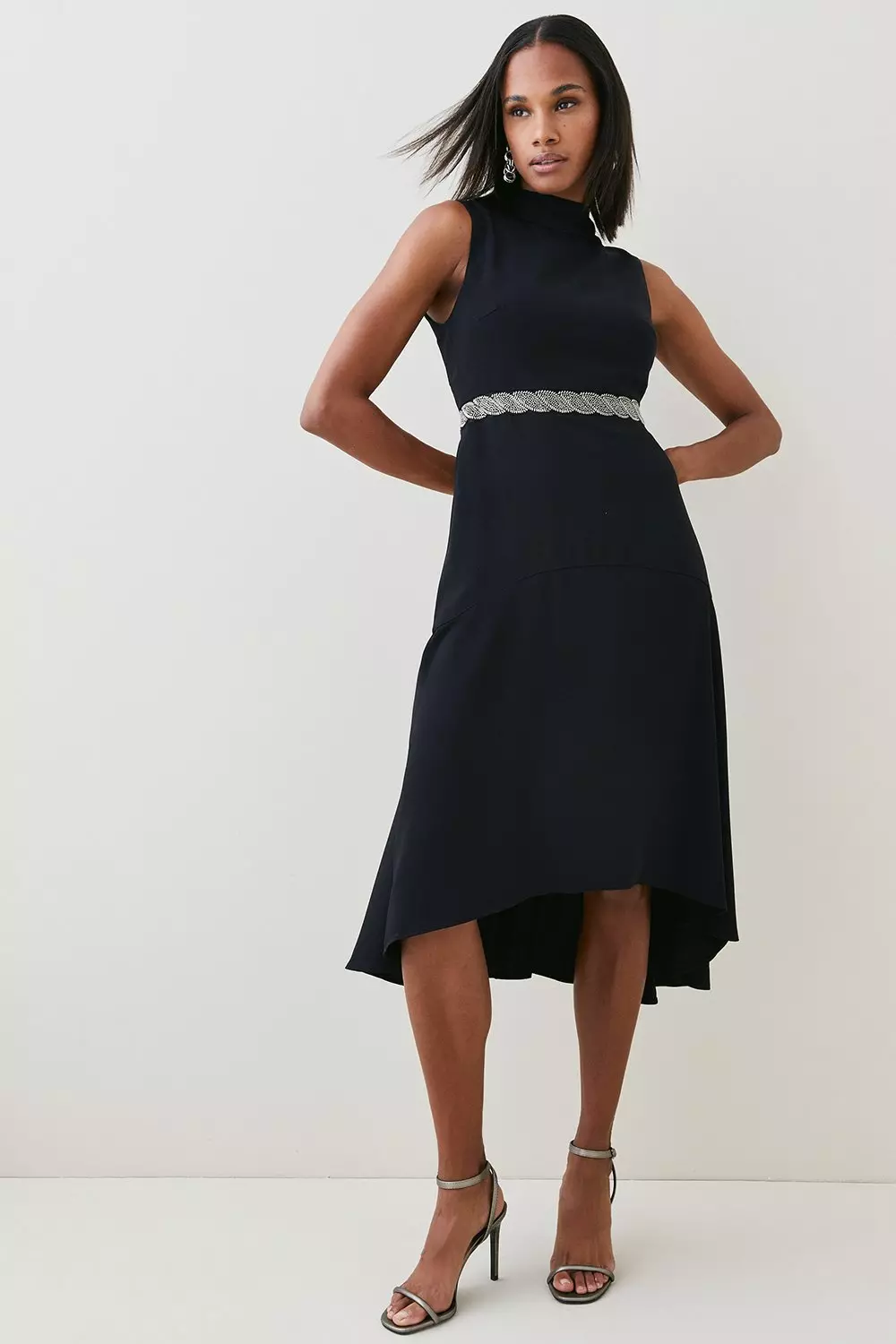 Soft Tailored High Low Midi Dress