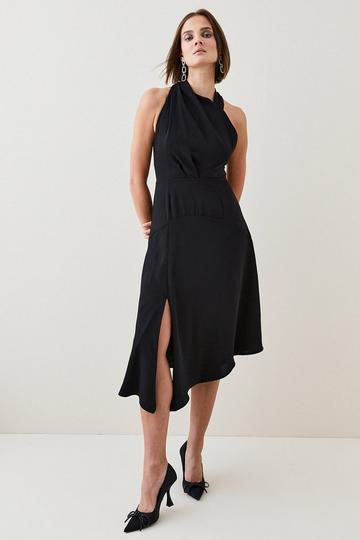 Soft Tailored Sleeveless Midi Dress black