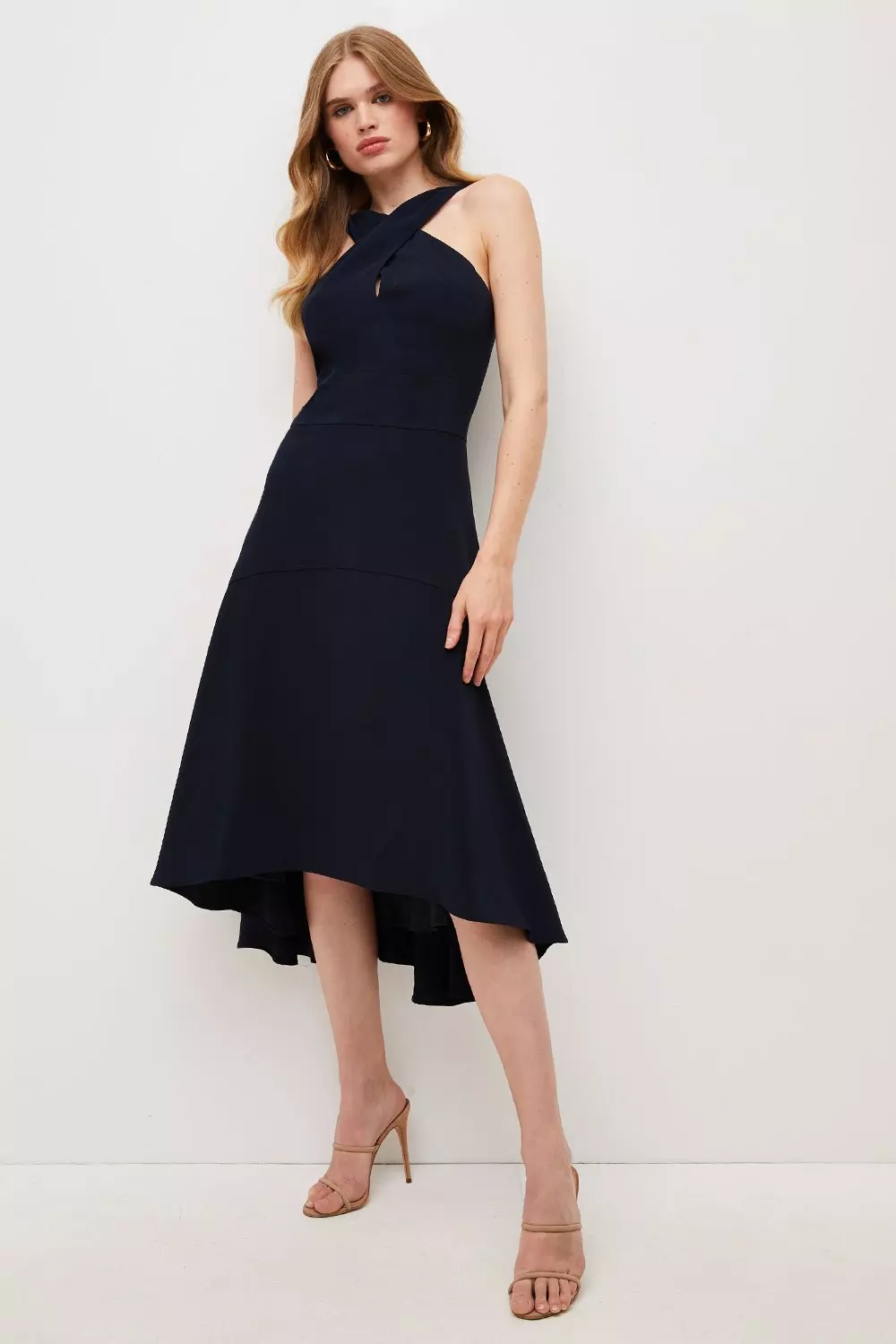 Soft Tailored High Low Midi Dress