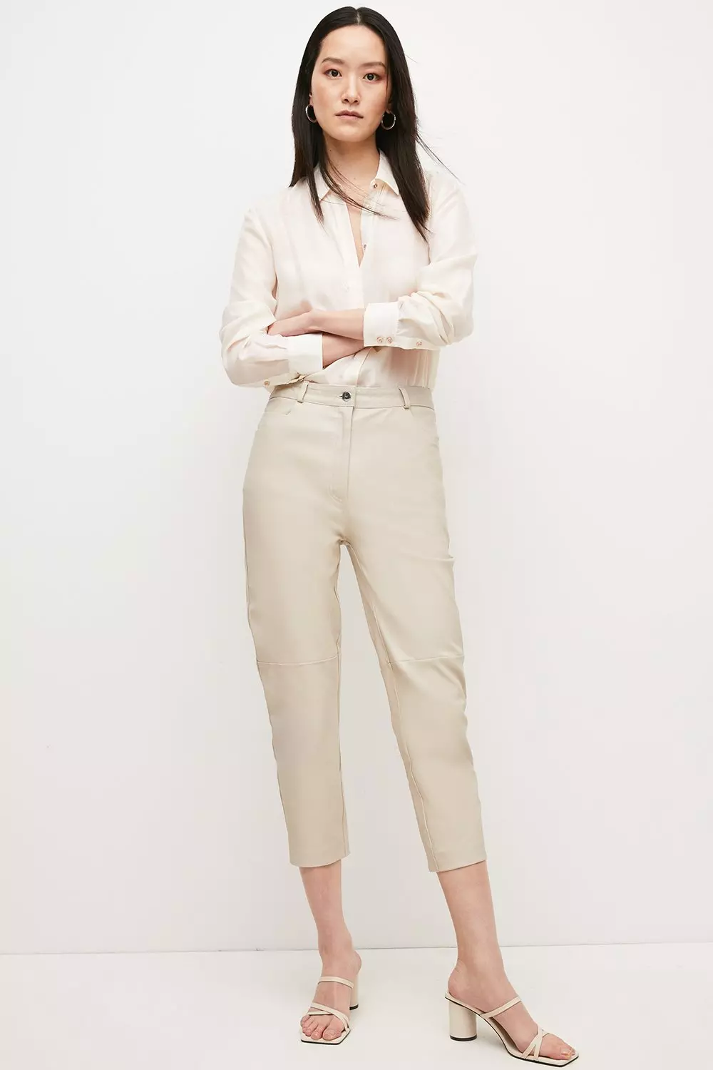 Leather Slim Leg Pants Karen Millen