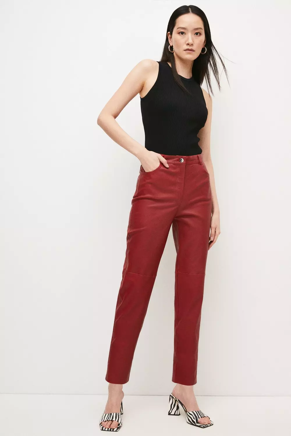 Karen millen store faux leather trousers