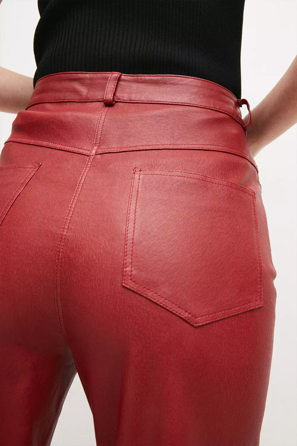 Red slim clearance leg trousers