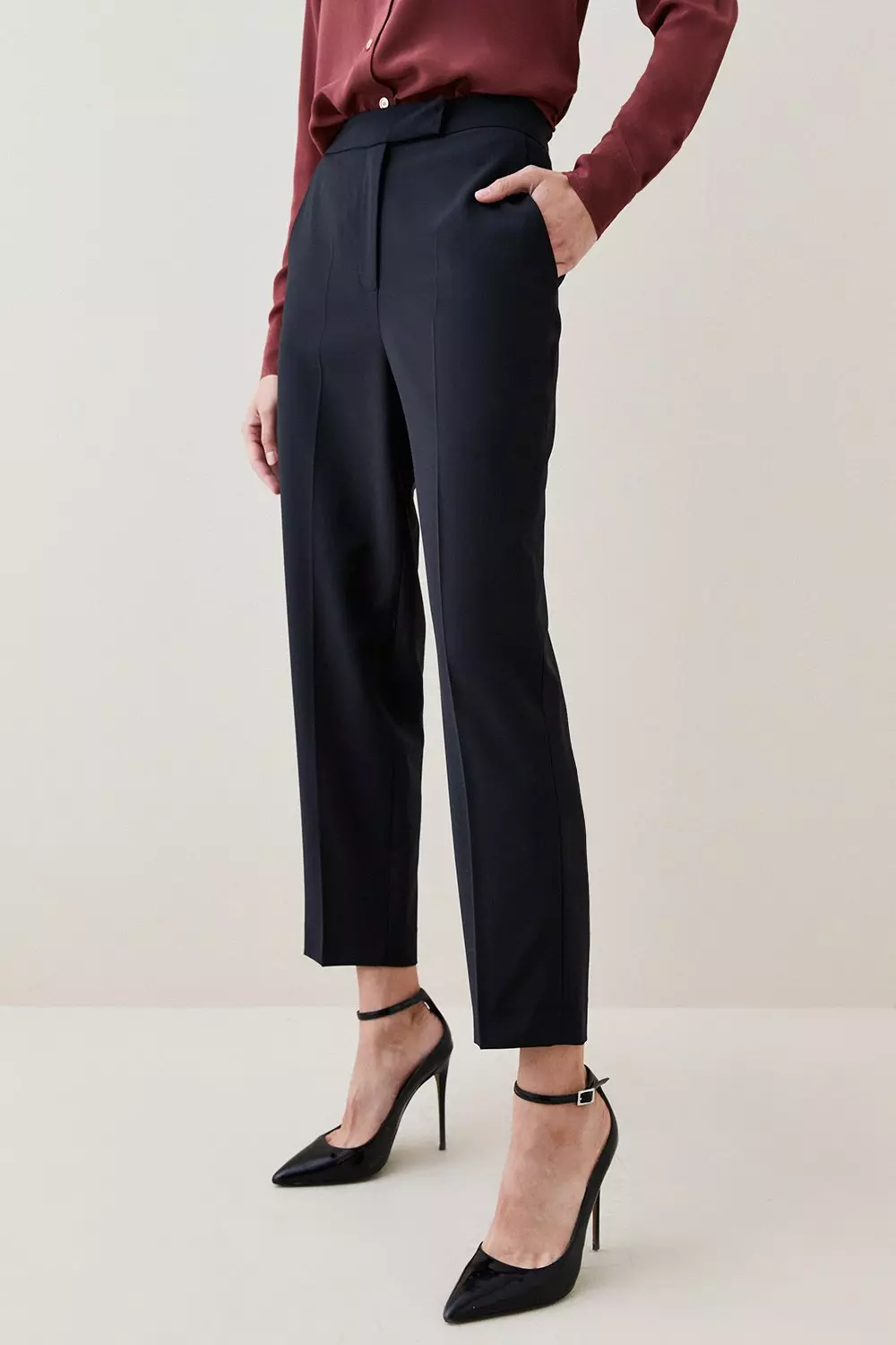 High-rise wool pant