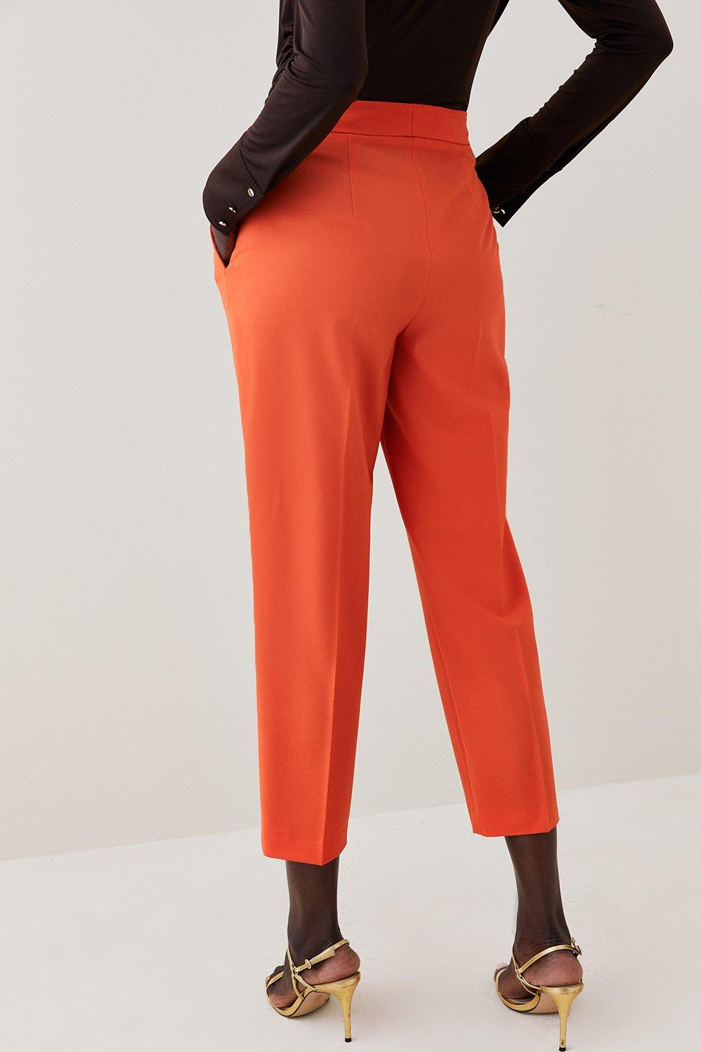 High Waist Wool Blend Pants