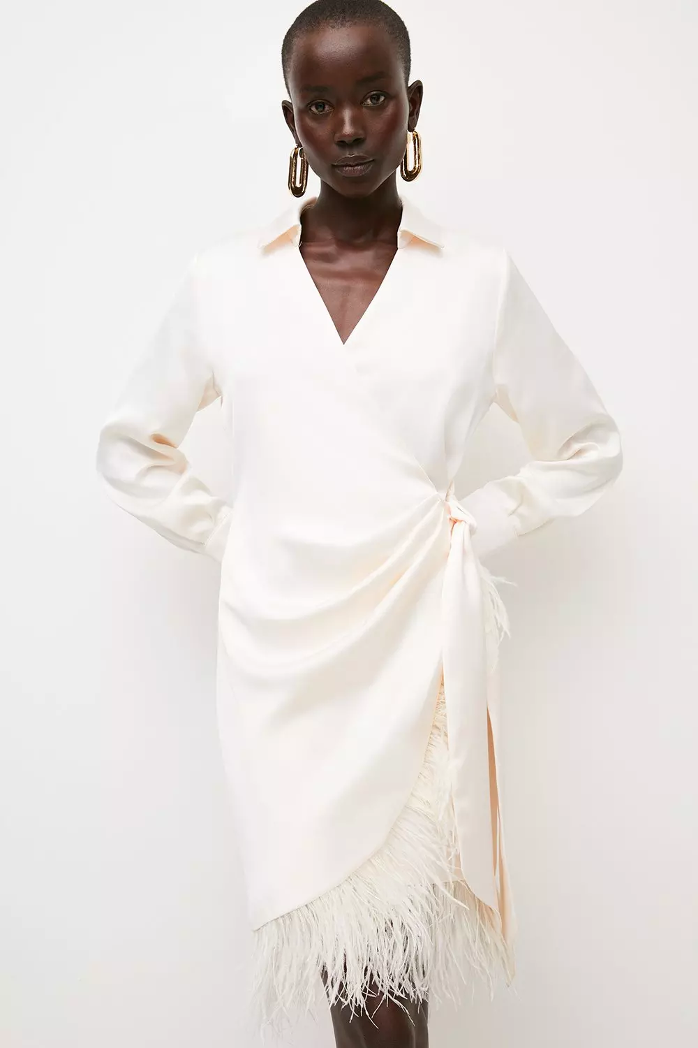 Mini white hot sale wrap dress