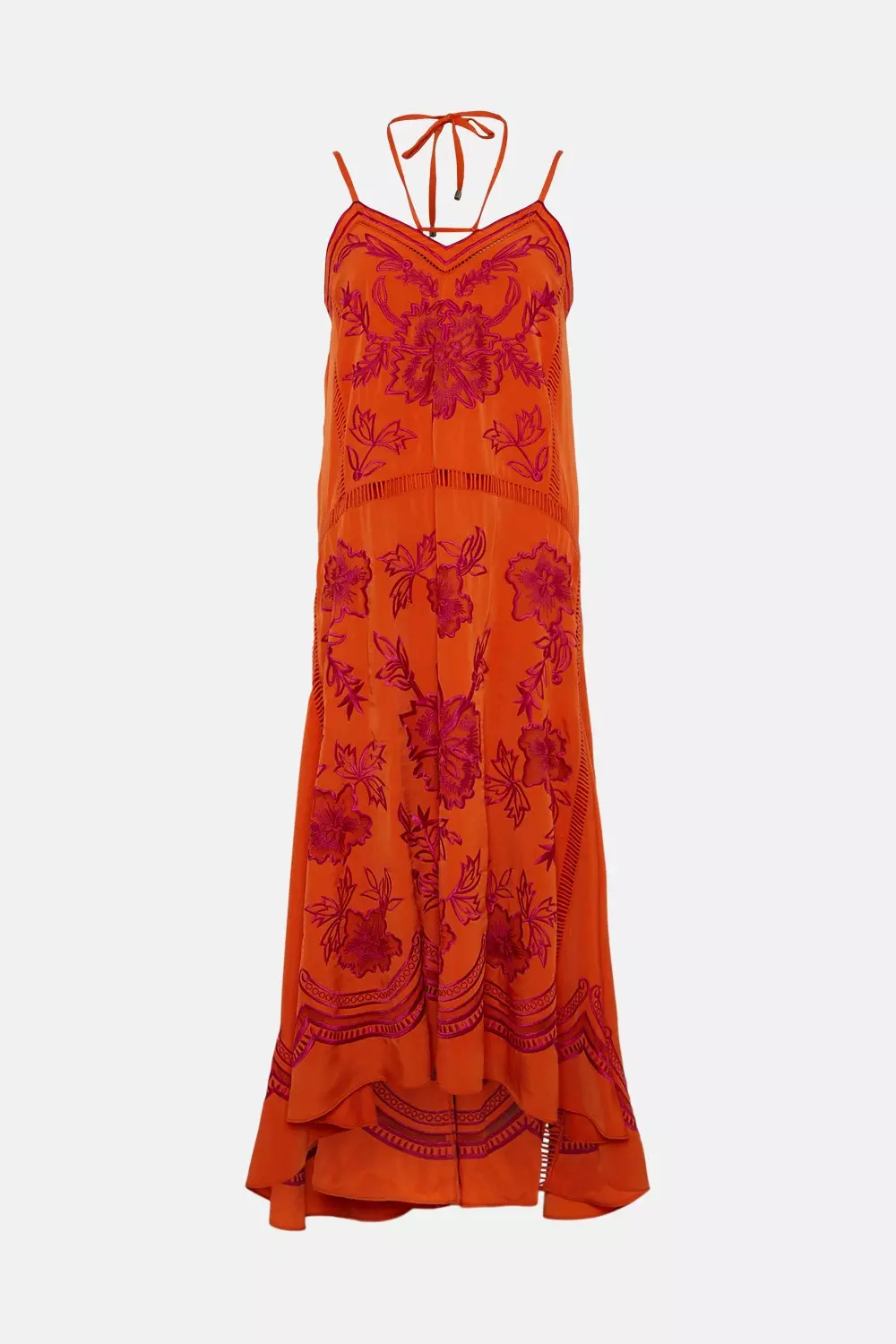 Karen millen on sale orange midi dress