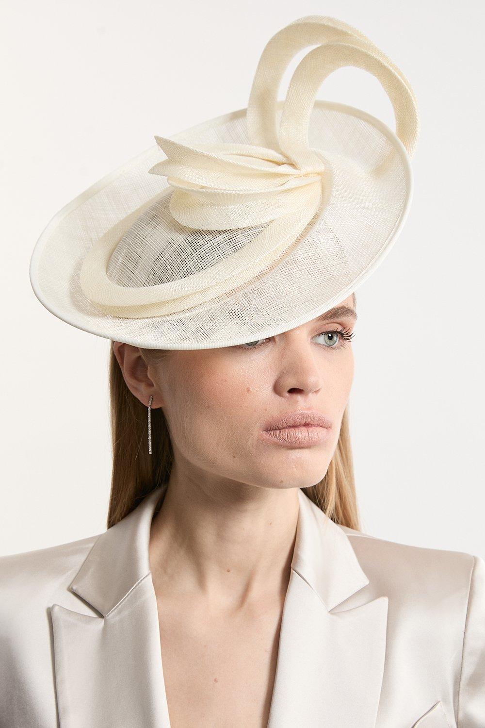 Asymmetric Disc Headband Fascinator - Ivory