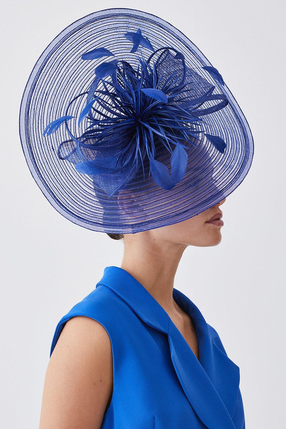 Feather Detail Fascinator - Blue