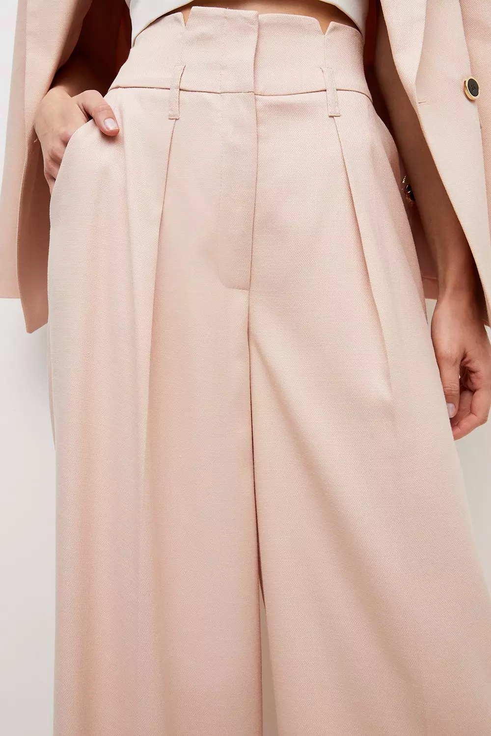 Relaxed Tailored High Waist Wide Leg Pants | Karen Millen