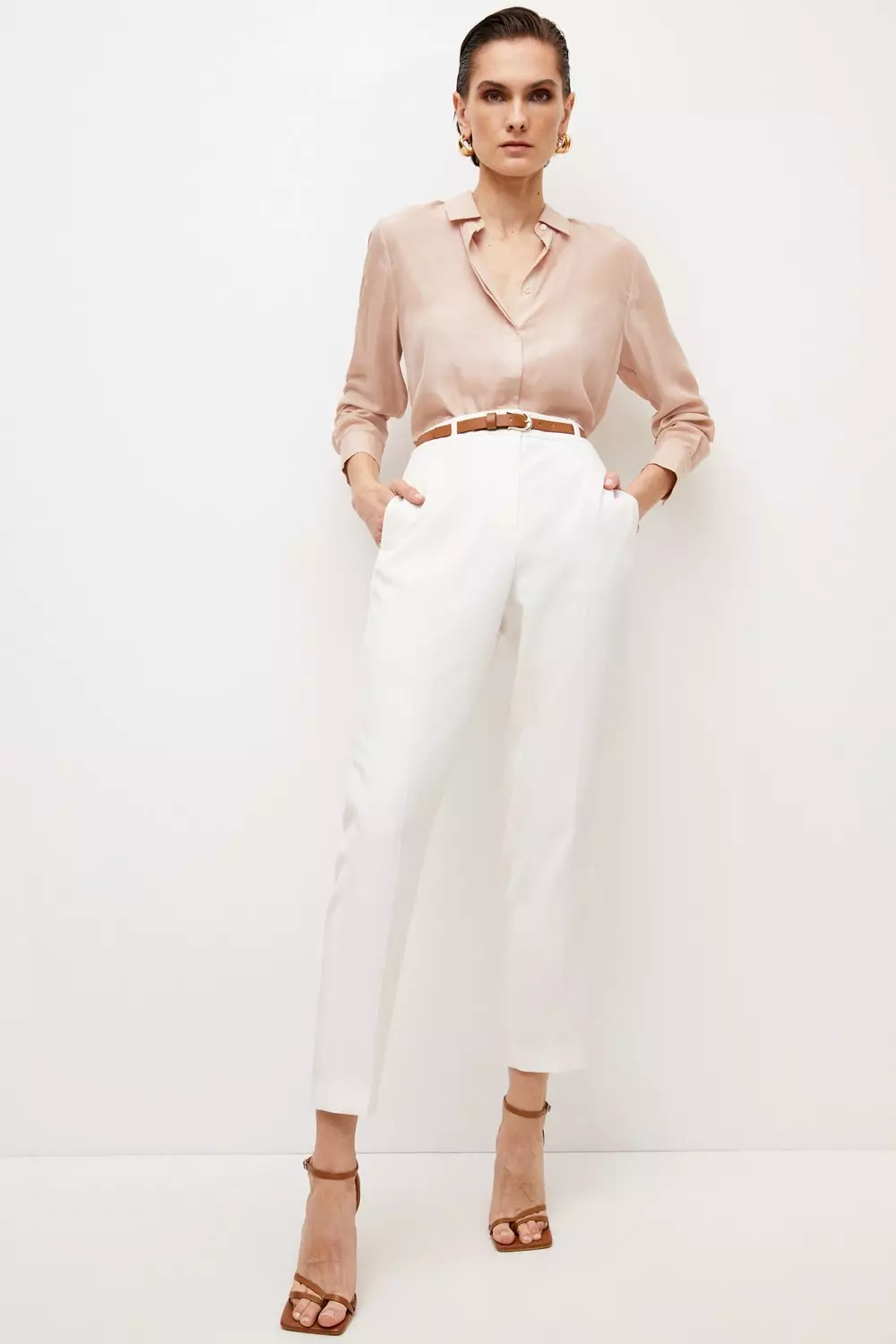 Petite slim outlet leg trousers