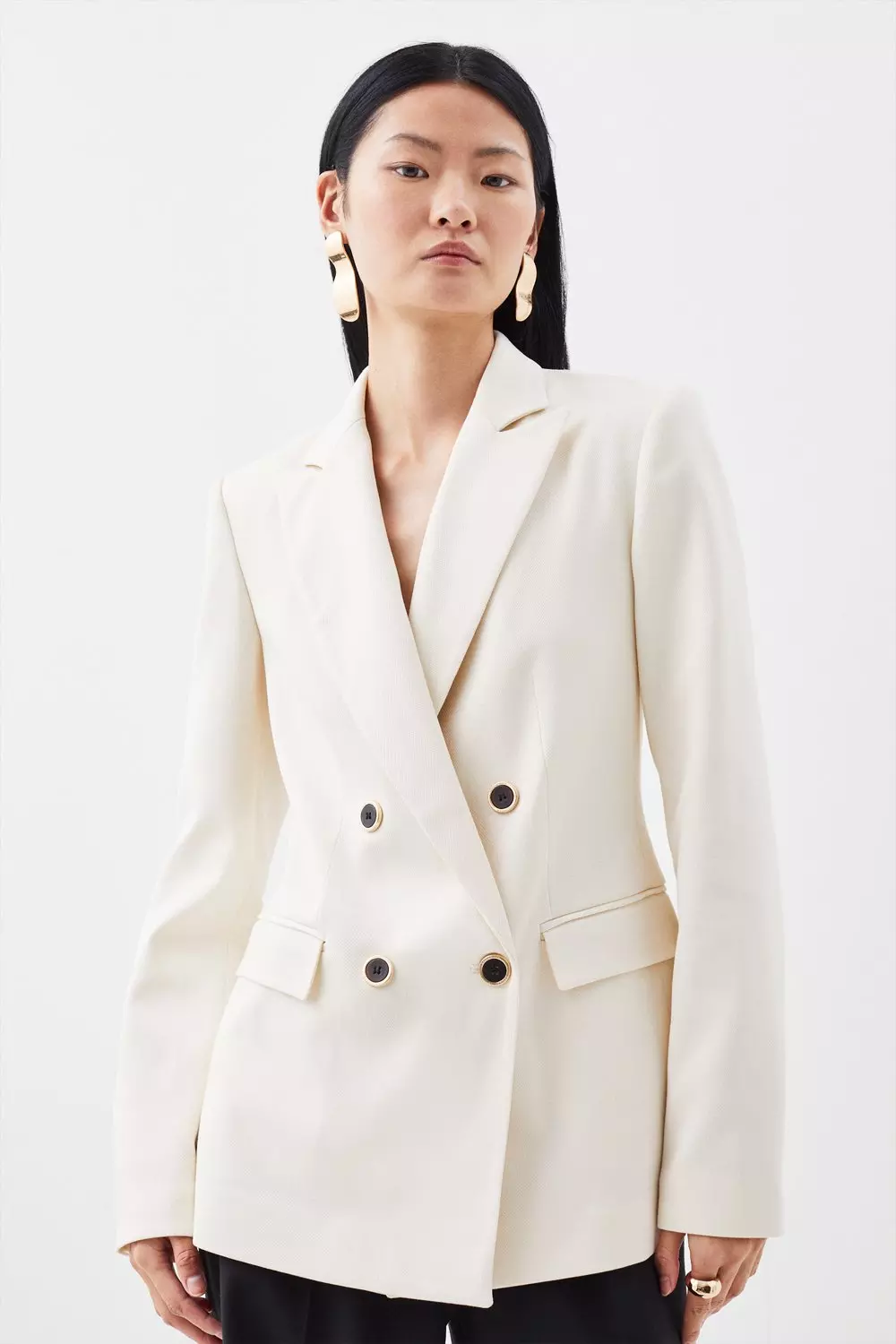 Relaxed Tailored Double Breasted Jacket | Karen Millen