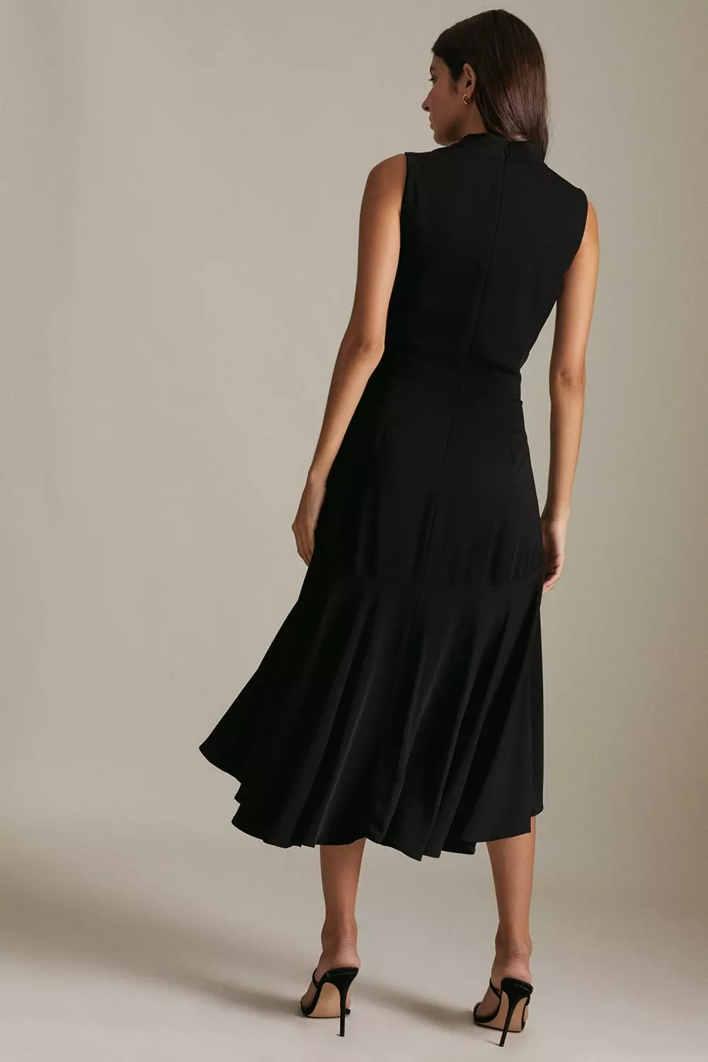 Soft Tailored High Low Midi Dress