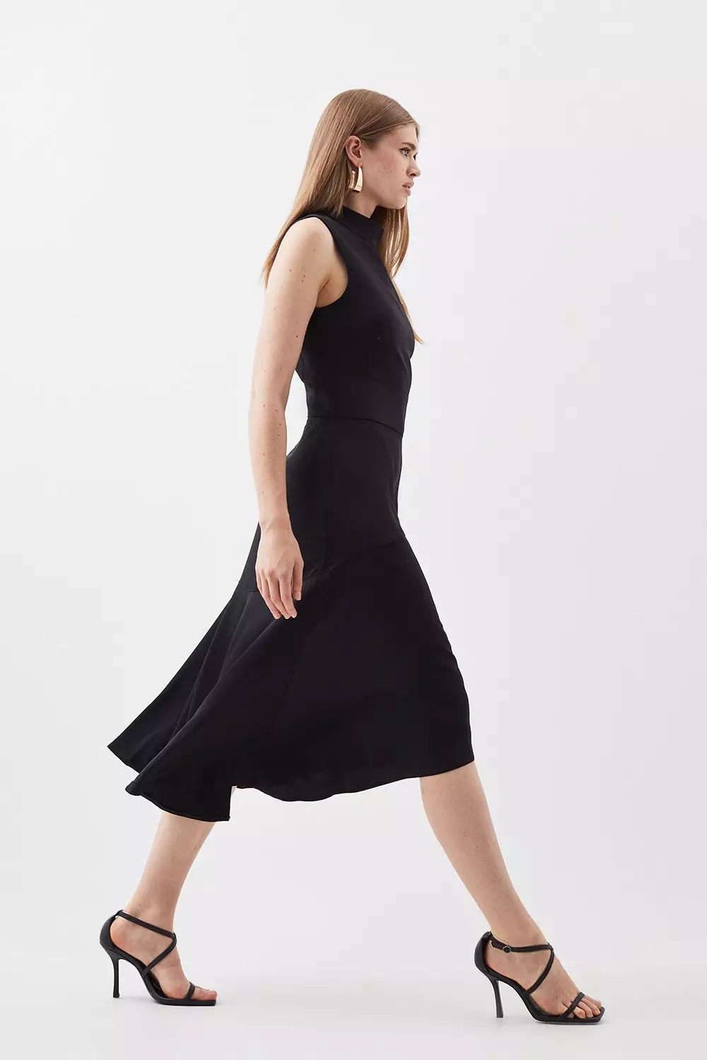 Soft Tailored High Low Midi Dress