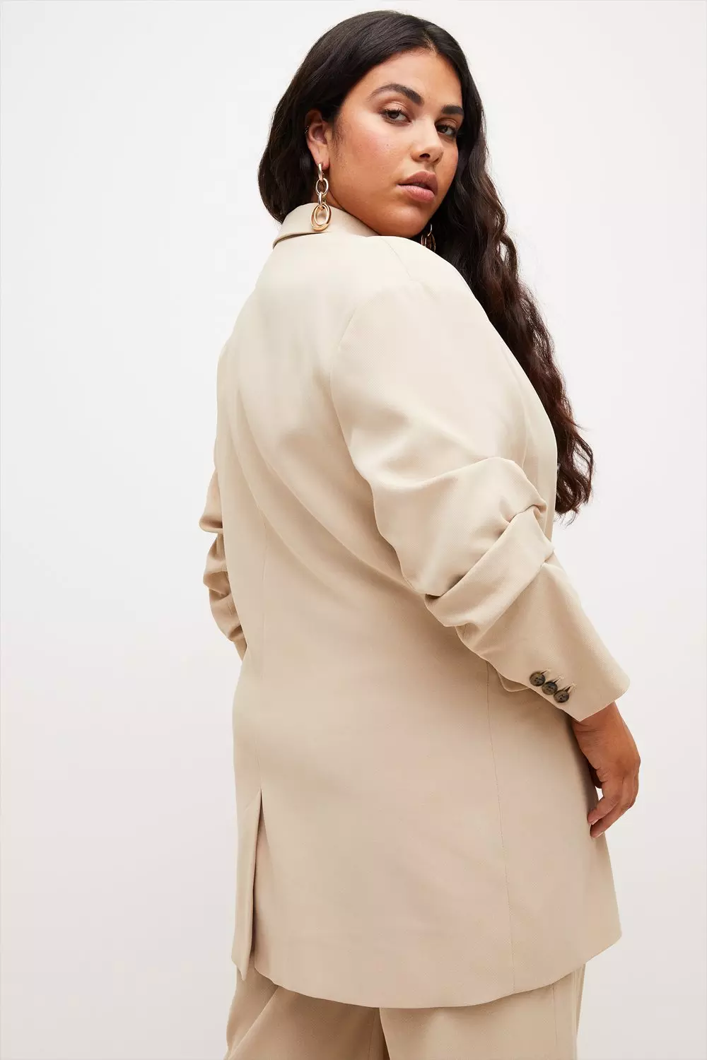 Plus size beige on sale jacket