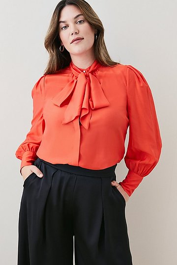 Women's Vintage Ruffle Hem PU Faux Leather Slim Fit Bow-Tie Shirts Tops Blouses 