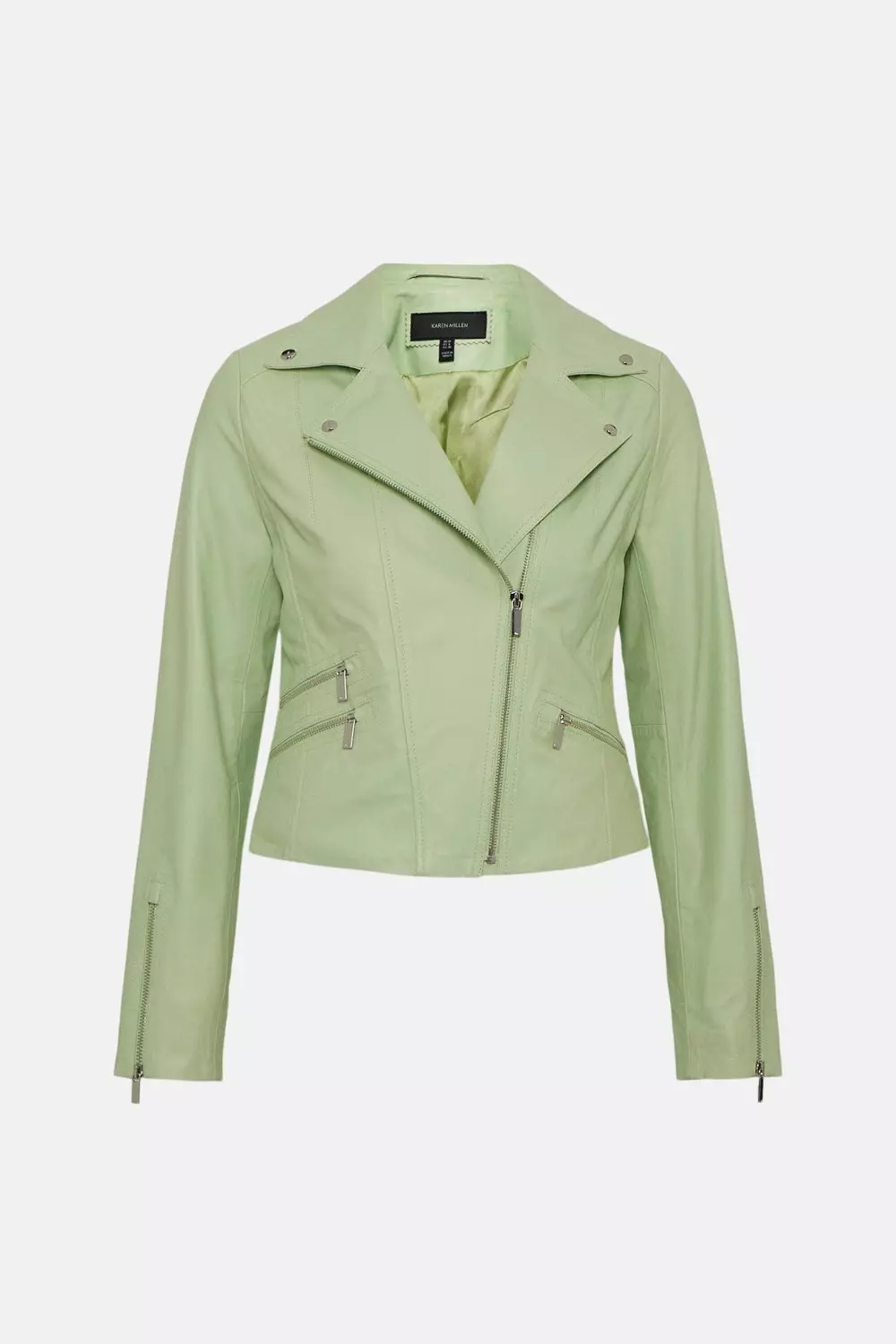 Mint green hotsell leather jacket