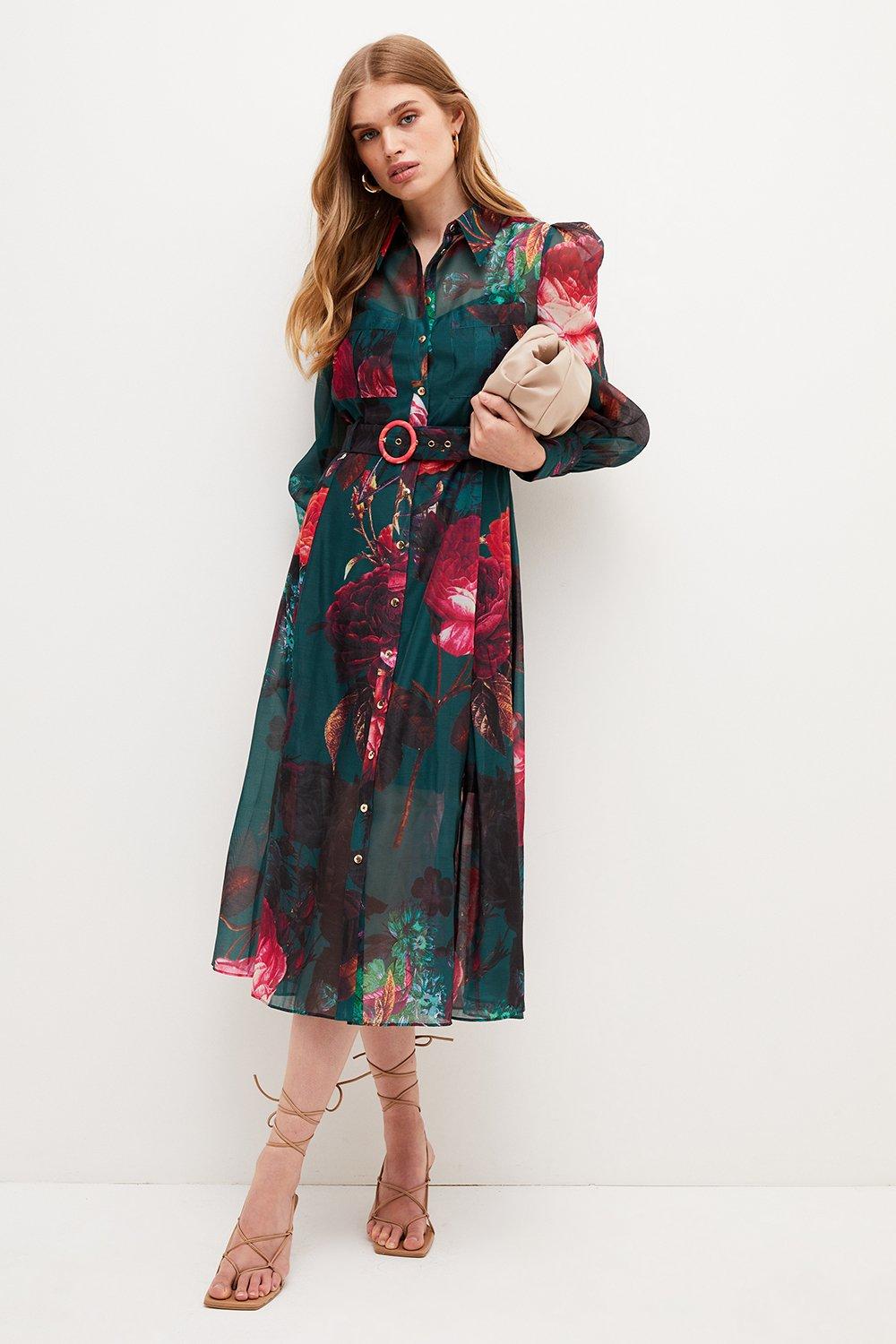 Karen millen shop floral midi dress