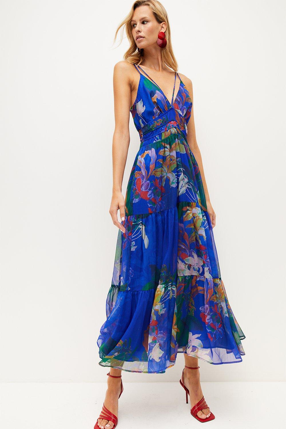 Karen millen blue floral 2024 dress