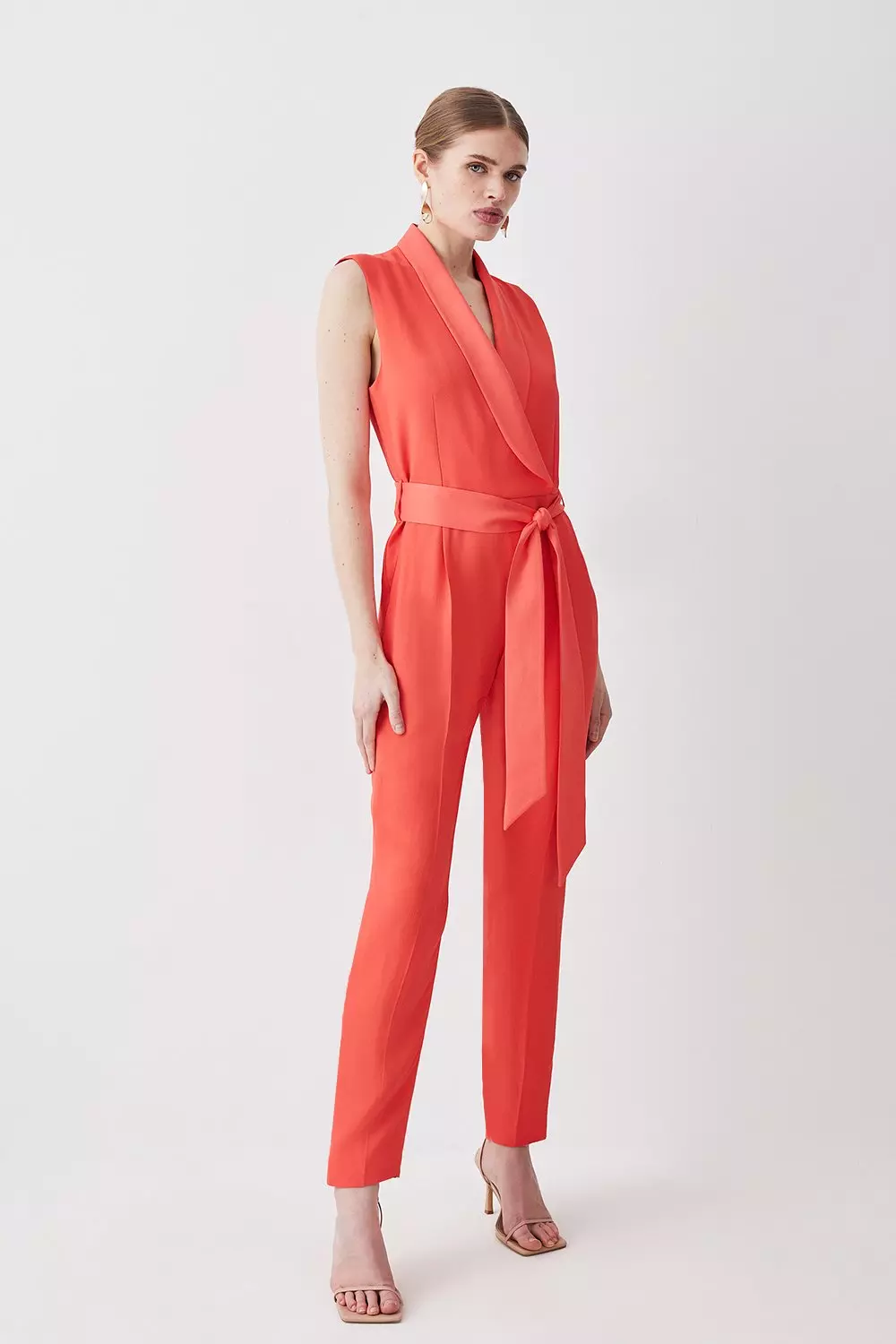 Red store tuxedo jumpsuit