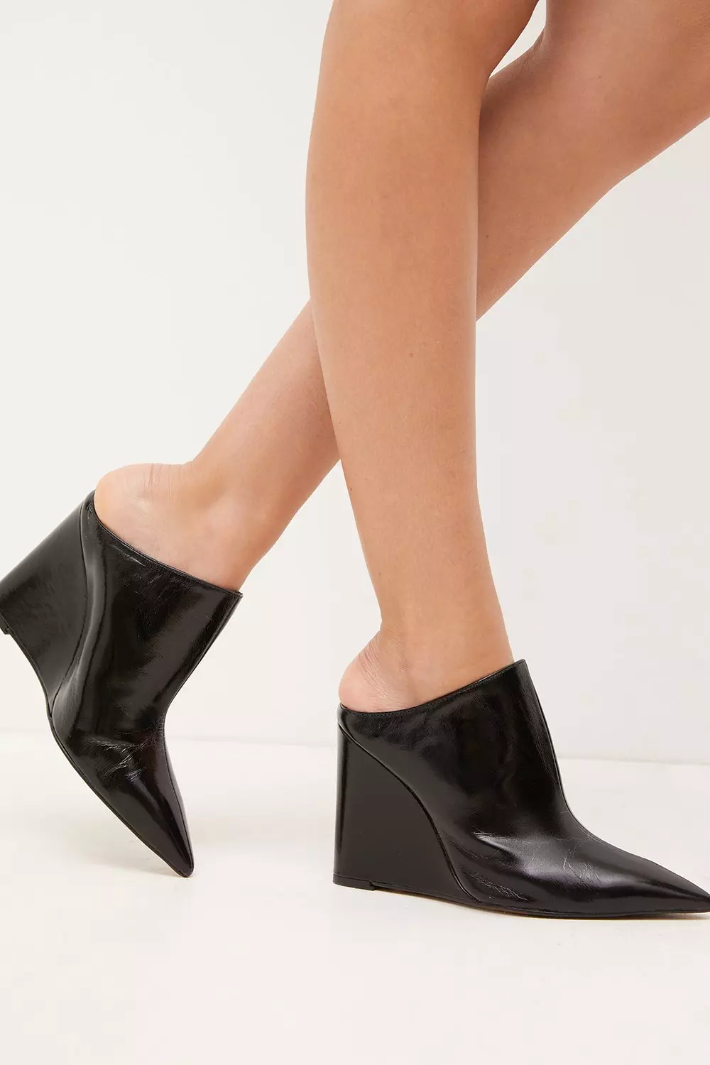 Leather Heeled Mule Shoe Karen Millen