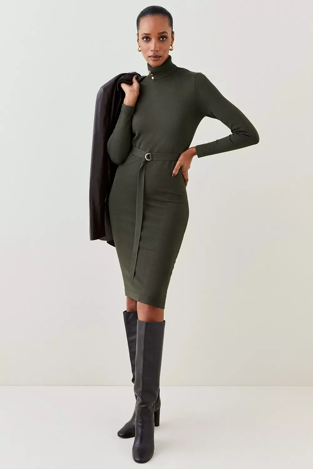 Roll neck hot sale midi dress