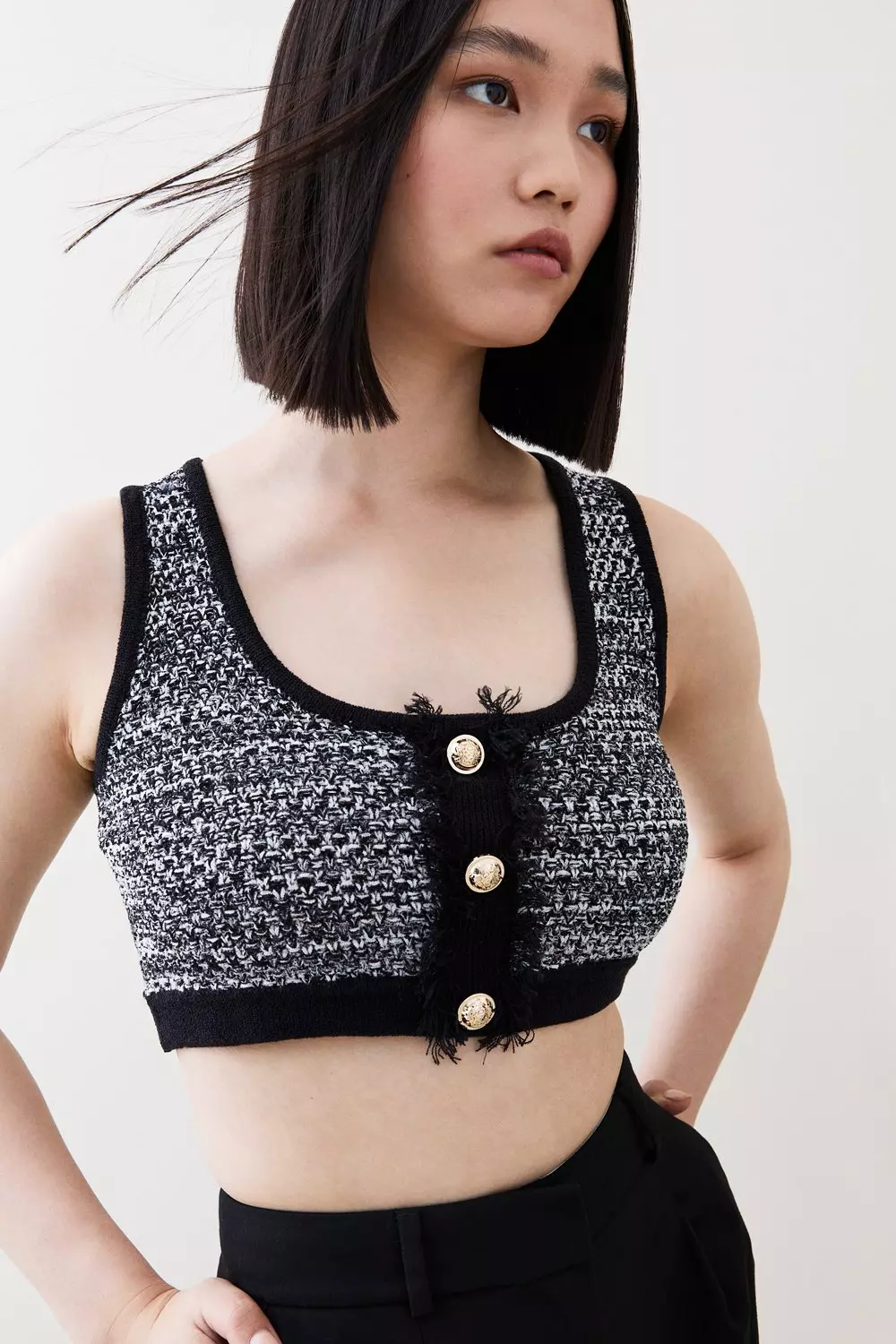 Knit Bralette Top Black