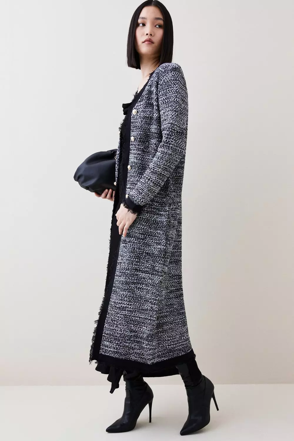 Longline cheap tweed coat