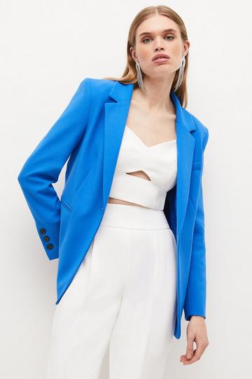 Tailored Compact Stretch Single Breasted Jacket cobalt