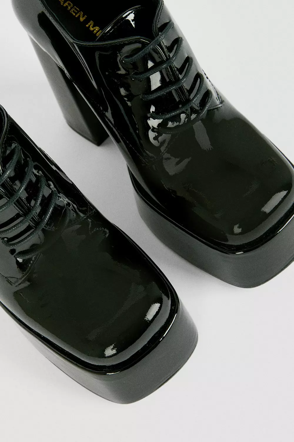 Patent leather lace store up shoes