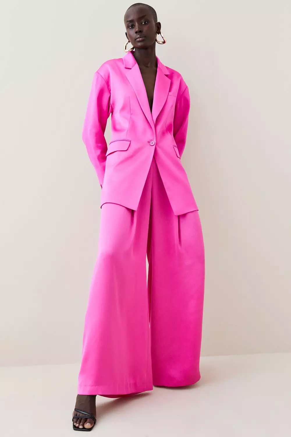 Roadster Women Pink Solid Boxy Tailored Jacket