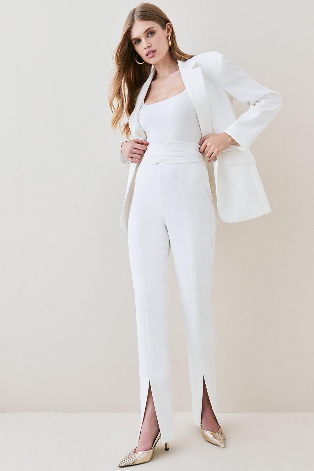 White high deals waisted tailored trousers