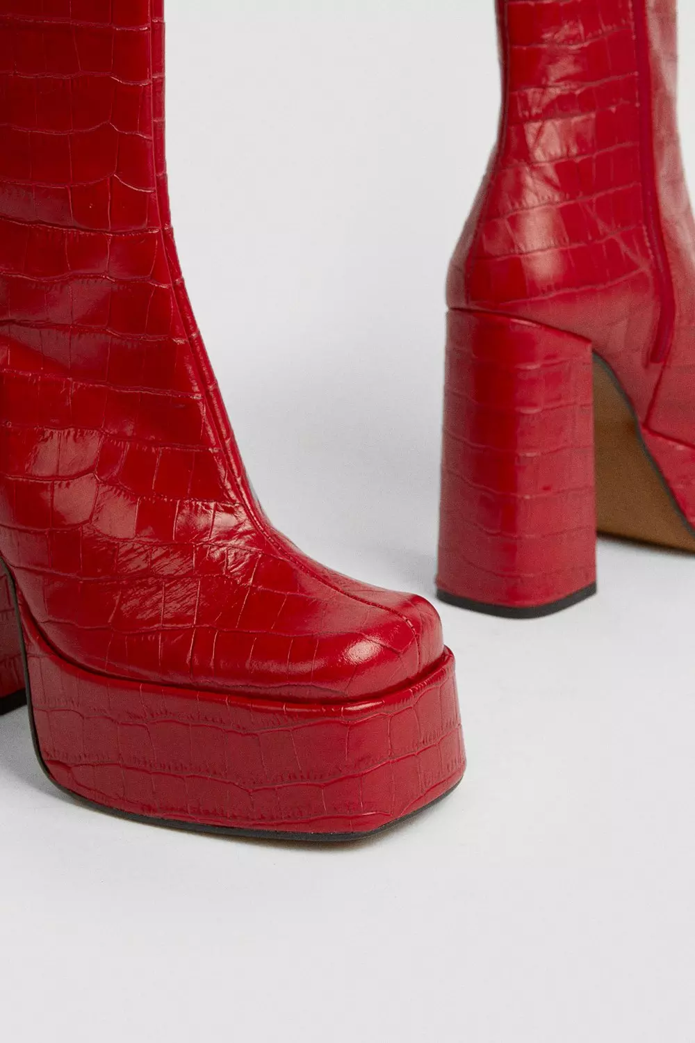 Red store platform boots