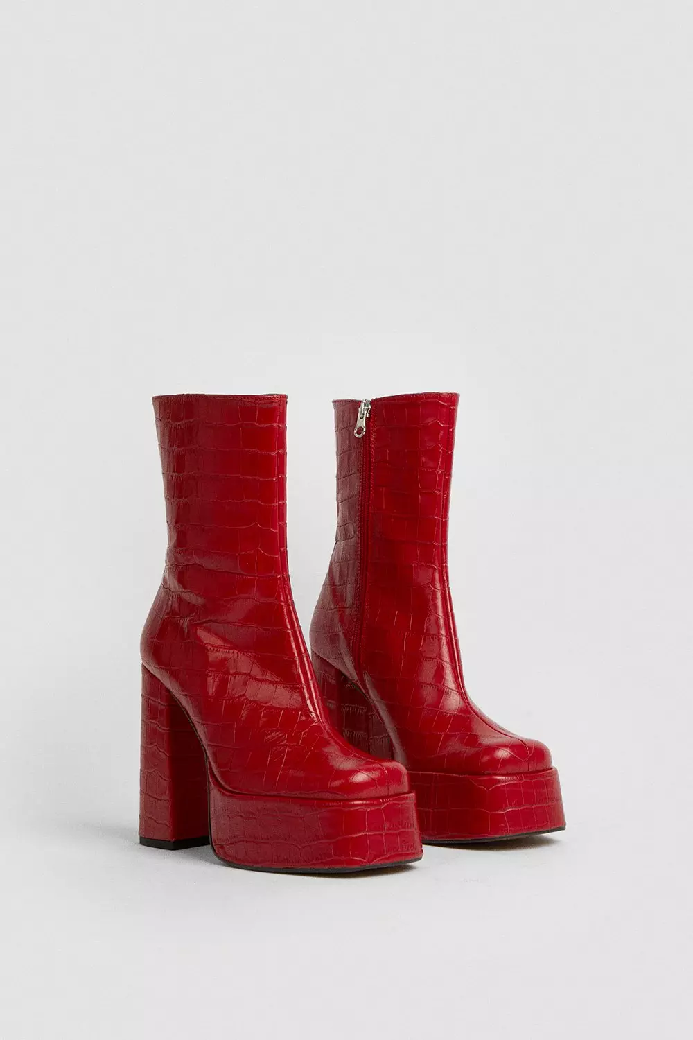 Red discount croc boots