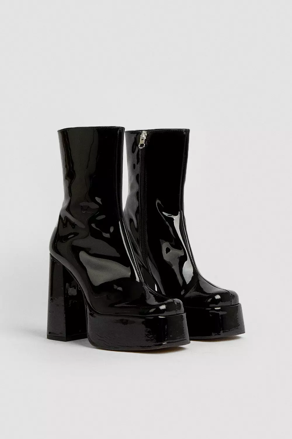 Black pattern leather clearance boots